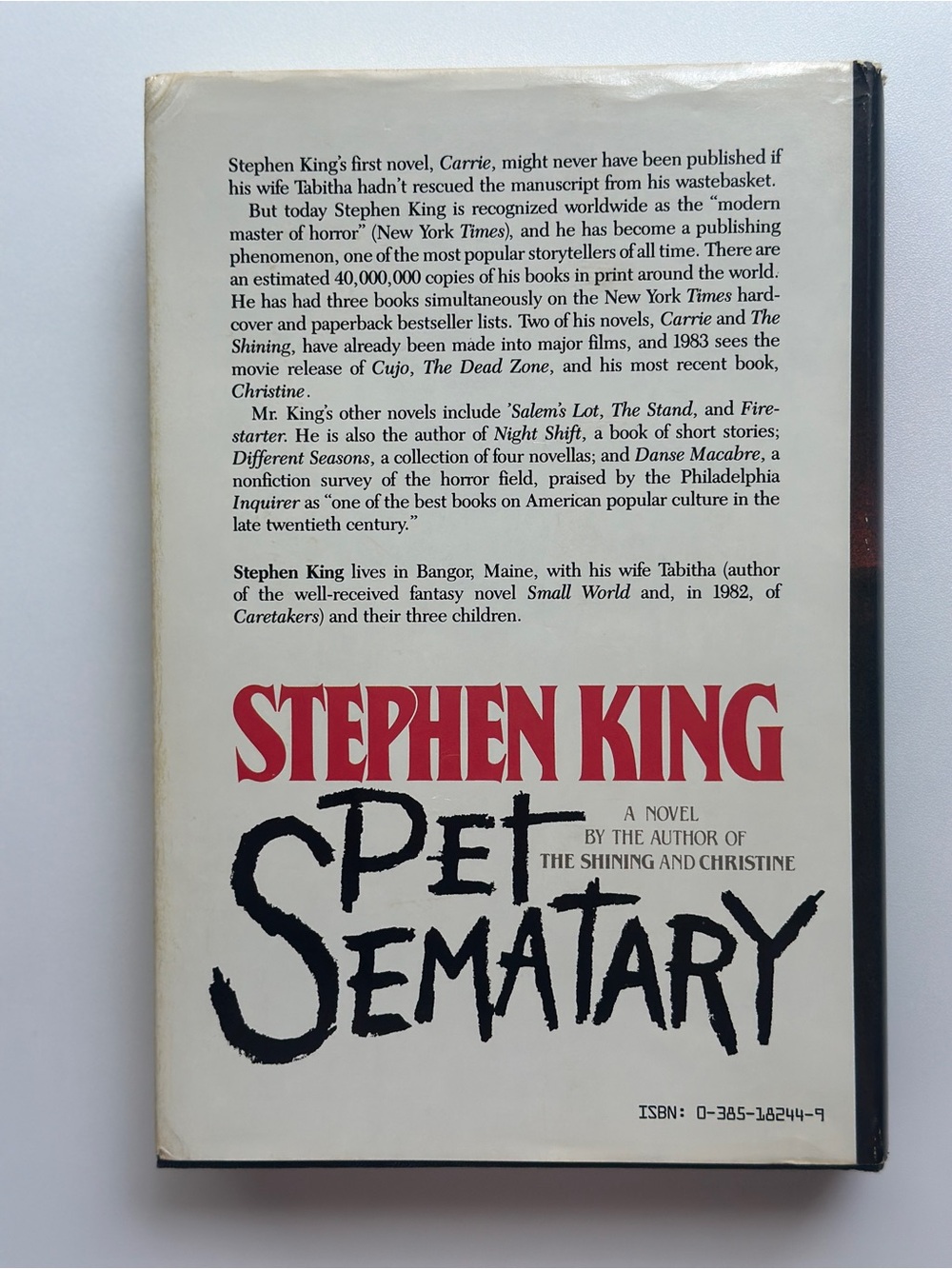 Pet Sematary by Stephen King - FIRST EDITION | Fiction, Horror | Hardcover Book - Picture 2 of 13